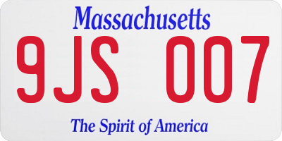 MA license plate 9JS007