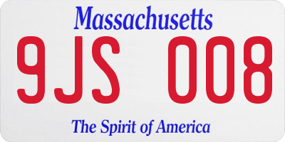 MA license plate 9JS008