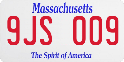 MA license plate 9JS009