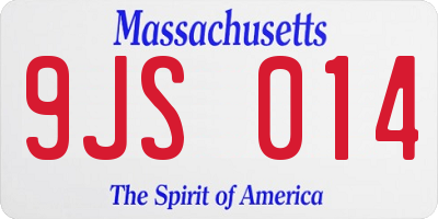 MA license plate 9JS014
