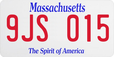 MA license plate 9JS015