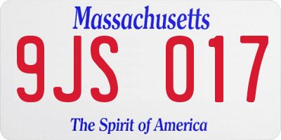 MA license plate 9JS017
