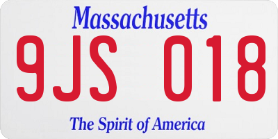 MA license plate 9JS018