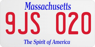 MA license plate 9JS020