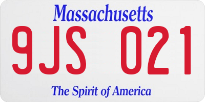MA license plate 9JS021