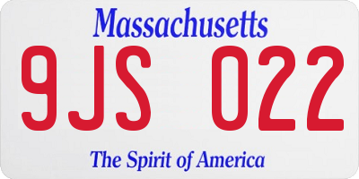MA license plate 9JS022