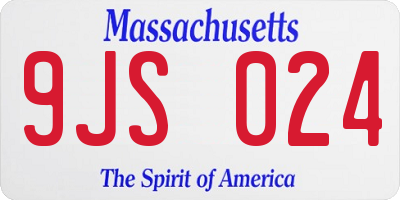 MA license plate 9JS024