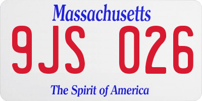 MA license plate 9JS026