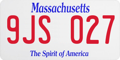 MA license plate 9JS027