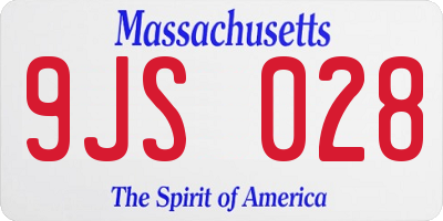MA license plate 9JS028