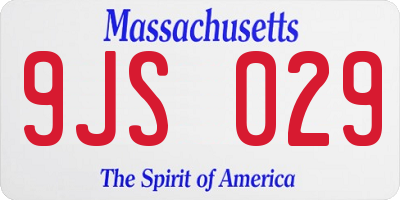MA license plate 9JS029