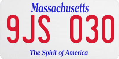 MA license plate 9JS030
