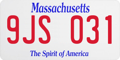 MA license plate 9JS031