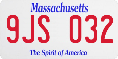 MA license plate 9JS032