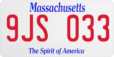 MA license plate 9JS033