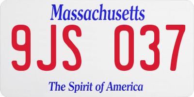 MA license plate 9JS037