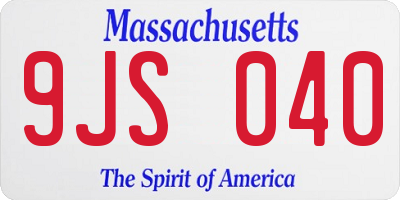 MA license plate 9JS040
