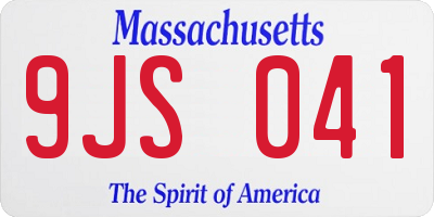 MA license plate 9JS041