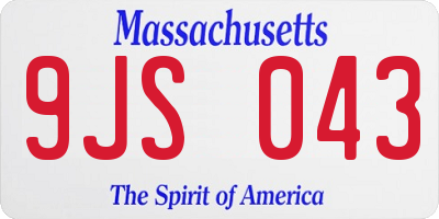 MA license plate 9JS043