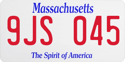 MA license plate 9JS045