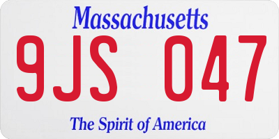 MA license plate 9JS047