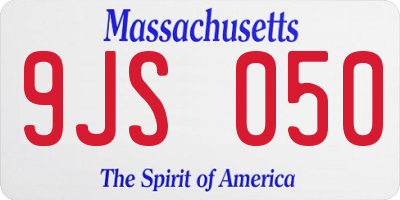 MA license plate 9JS050