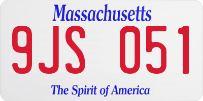 MA license plate 9JS051
