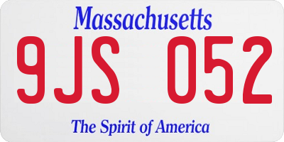 MA license plate 9JS052