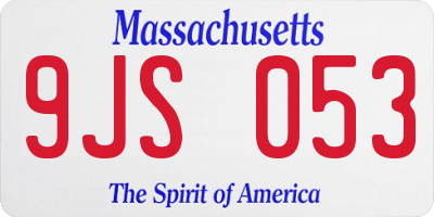 MA license plate 9JS053