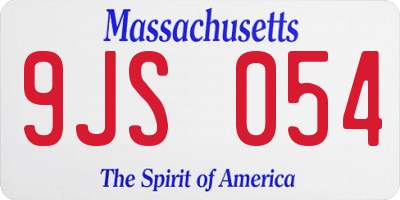 MA license plate 9JS054
