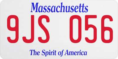 MA license plate 9JS056