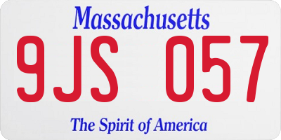 MA license plate 9JS057