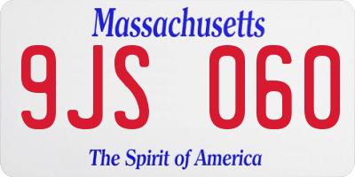 MA license plate 9JS060