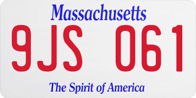 MA license plate 9JS061