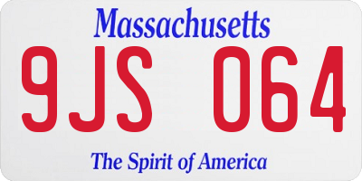 MA license plate 9JS064