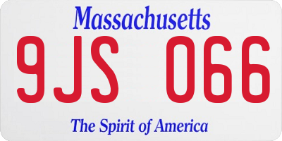 MA license plate 9JS066