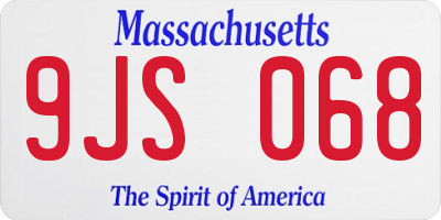 MA license plate 9JS068