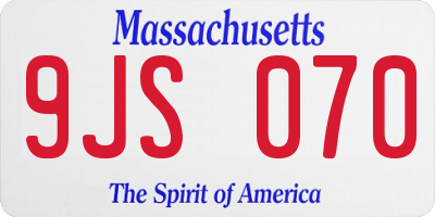 MA license plate 9JS070