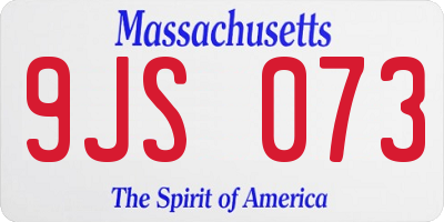 MA license plate 9JS073