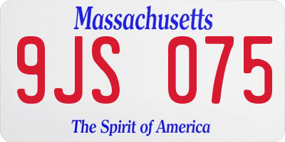 MA license plate 9JS075