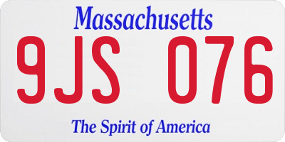 MA license plate 9JS076