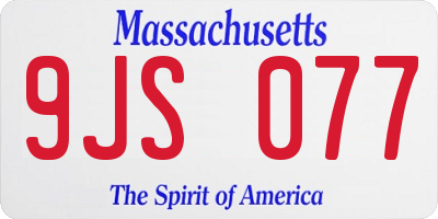 MA license plate 9JS077