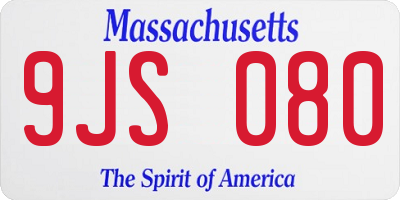 MA license plate 9JS080