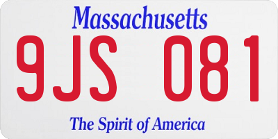 MA license plate 9JS081