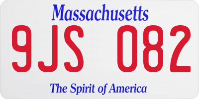 MA license plate 9JS082