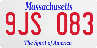 MA license plate 9JS083