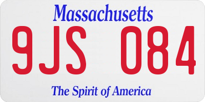 MA license plate 9JS084