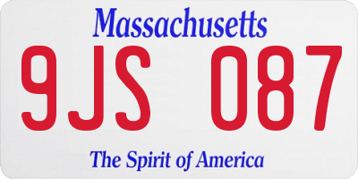 MA license plate 9JS087