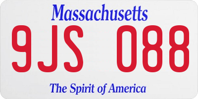 MA license plate 9JS088