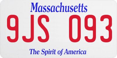 MA license plate 9JS093